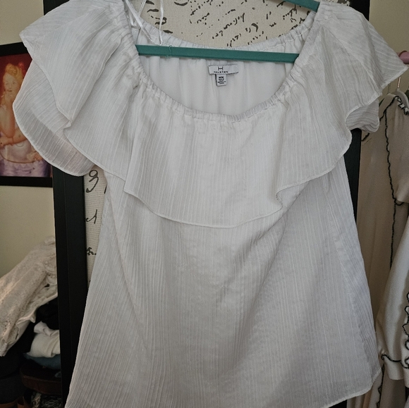 Halston Heritage White Ruffle Blouse - Picture 4 of 4